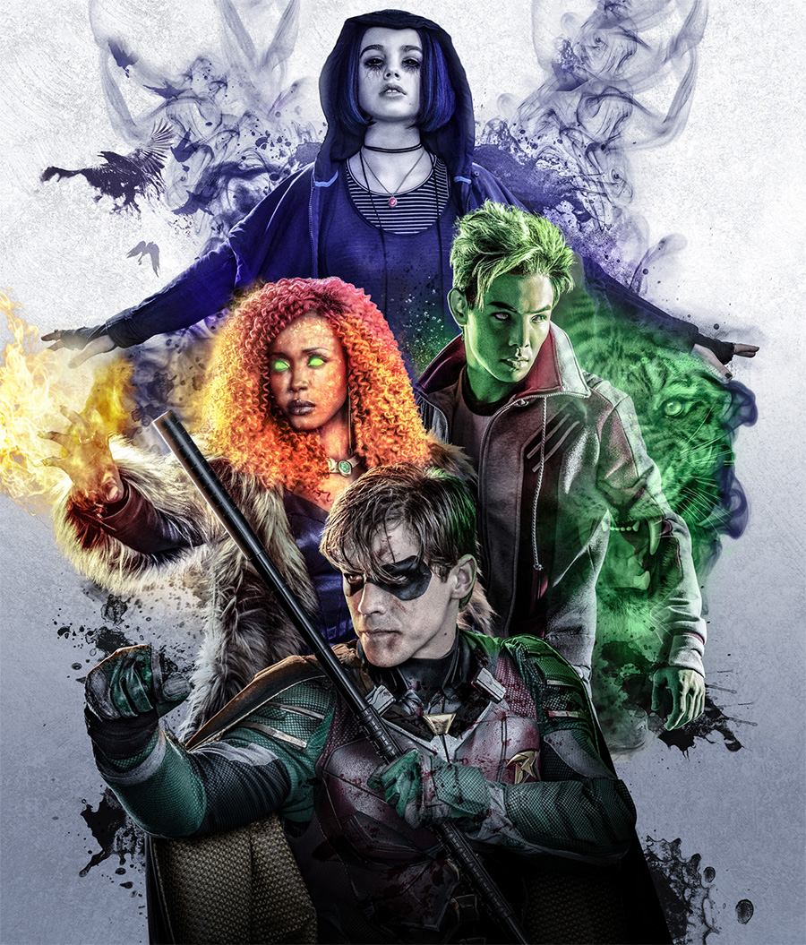 Pôster da série Titans junta Robin, Estelar, Ravena e Mutano - Pipoca  Moderna