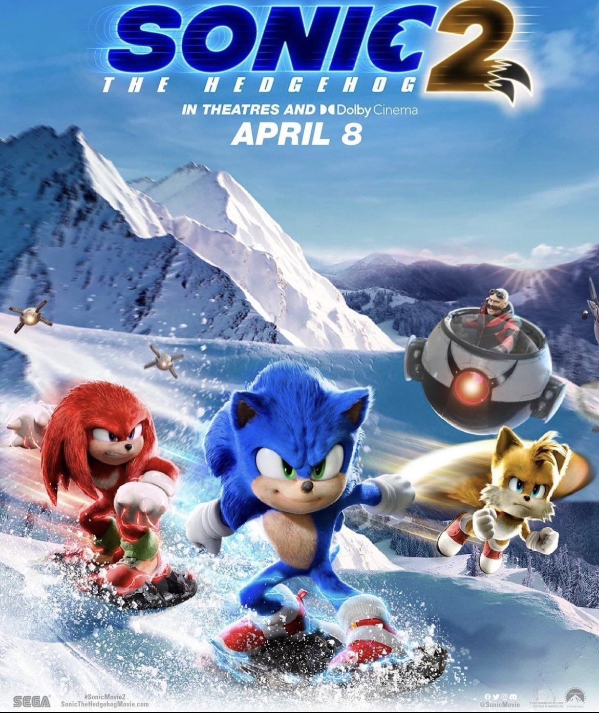 Sonic 2: O Filme ganha novos pôsteres focados nos personagens - Canaltech
